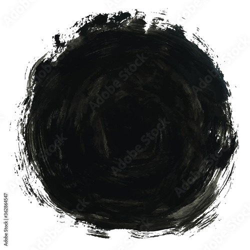 black blob circle, round background