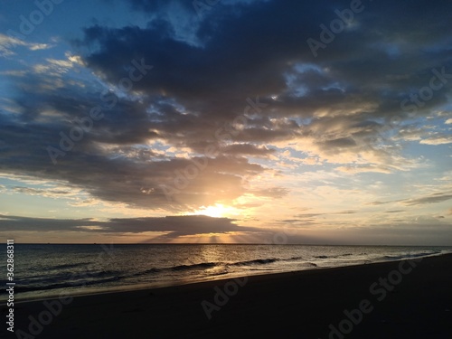 beach with a sunset background