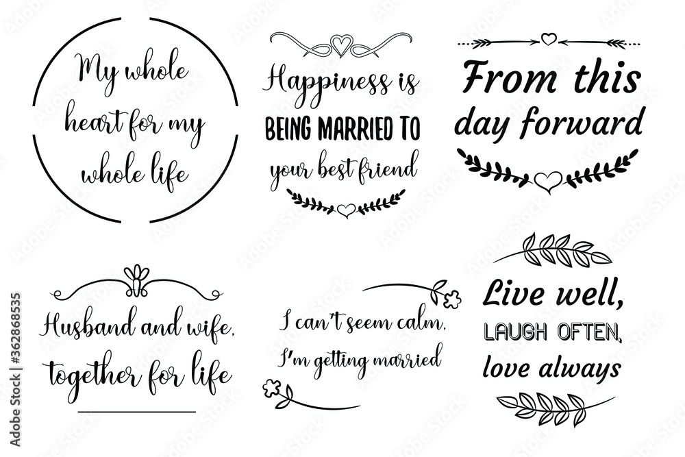 Set of Calligraphy sayings for print. Vector Quotes about Set of Calligraphy sayings for print. Vector Quotes about