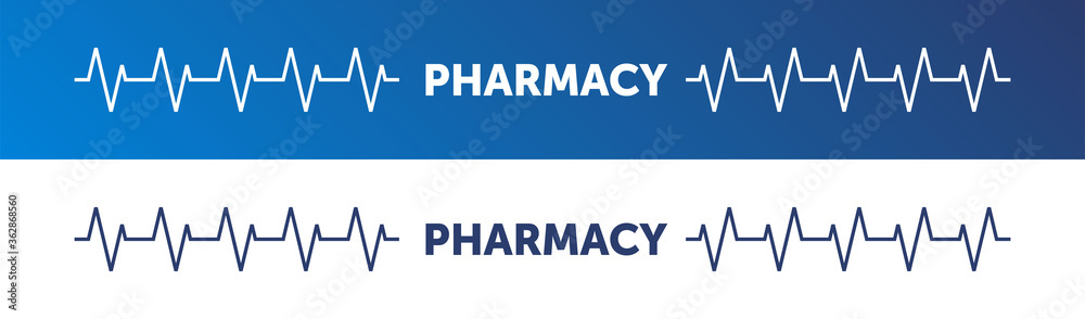abstract pharmacy template. heartbeat vector design. pharmacy