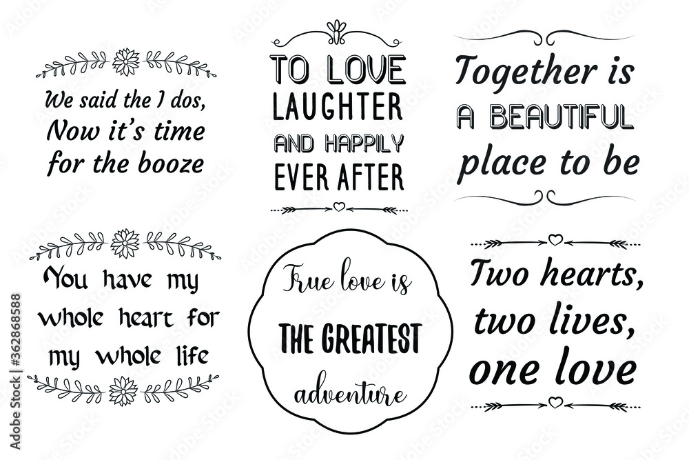 Set of Calligraphy sayings for print. Vector Quotes about Set of Calligraphy sayings for print. Vector Quotes about