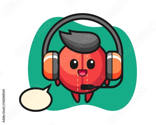 Cricket ball cartoon as a customer service
