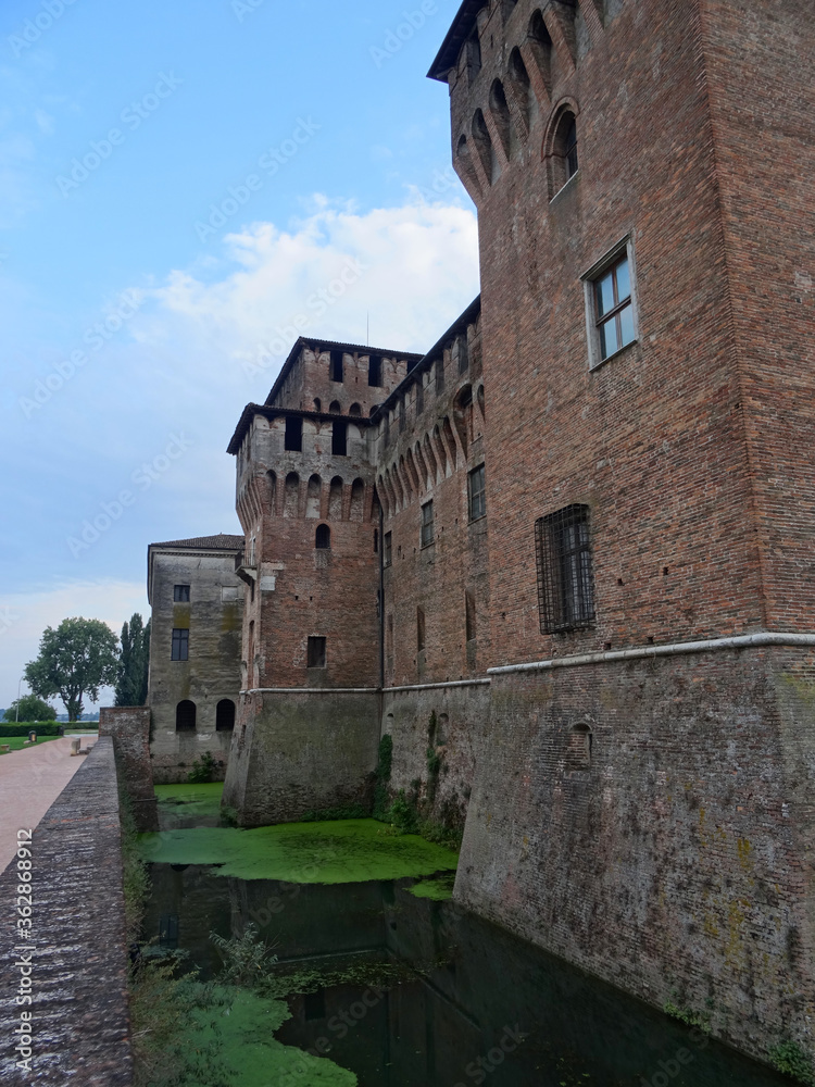 St. George’s Castle and green colored water in the moat