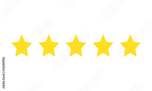 Customer five star product rating review symbol trendy flat style vector icon.symbol for your web site design, logo, app UI.