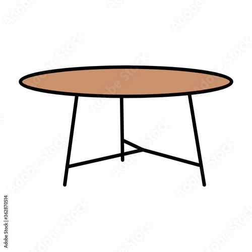 Penthouse Dairy Table Round Shape Vector Dinning Furniture Icon Design 