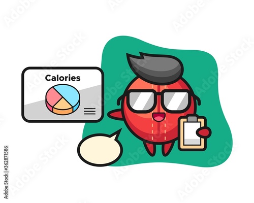 Cricket ball cartoon as a dietitian