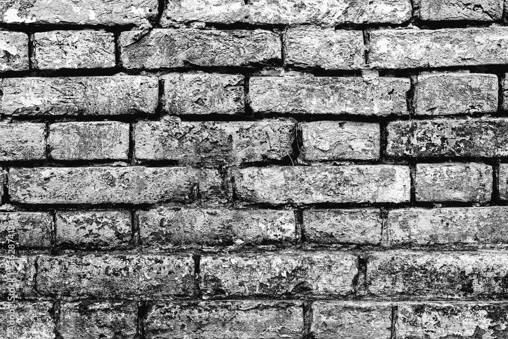 White brick wall texture for background or wallpaper