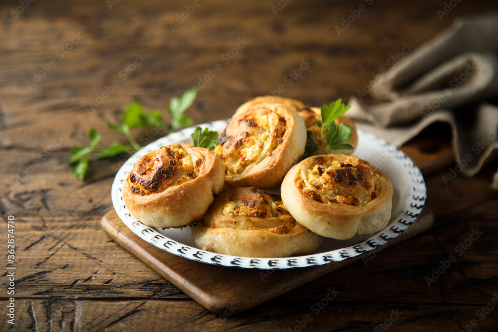 Homemade cheese buns with herbs Homemade cheese buns with herbs