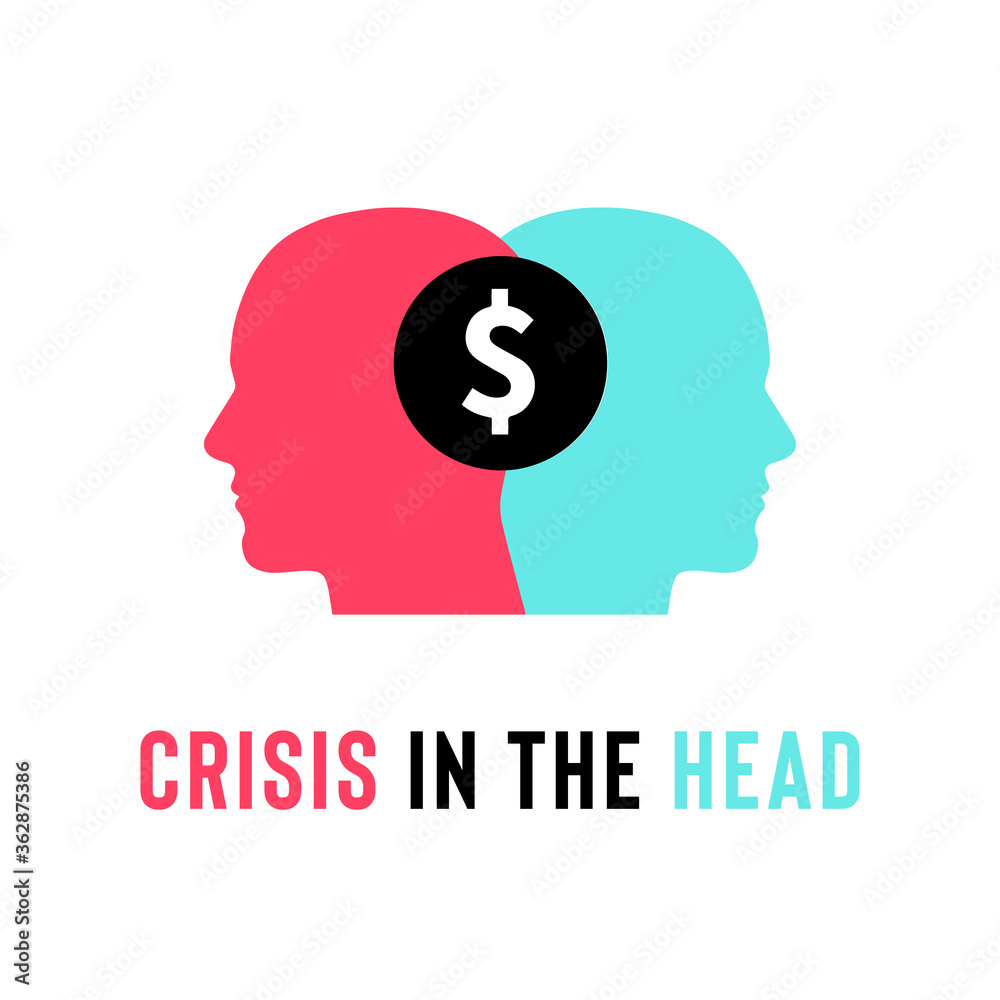 Abstract dollar money in head logo template design head brain. Sign, Symbol, icon, element for business, digital, technology, science, medical, union, innovation, design, company. Vector illustration. Abstract dollar money in head logo template design head brain. Sign, Symbol, icon, element for business, digital, technology, science, medical, union, innovation, design, company. Vector illustration.