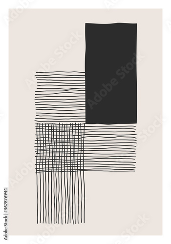 Trendy abstract creative minimalist artistic hand drawn composition