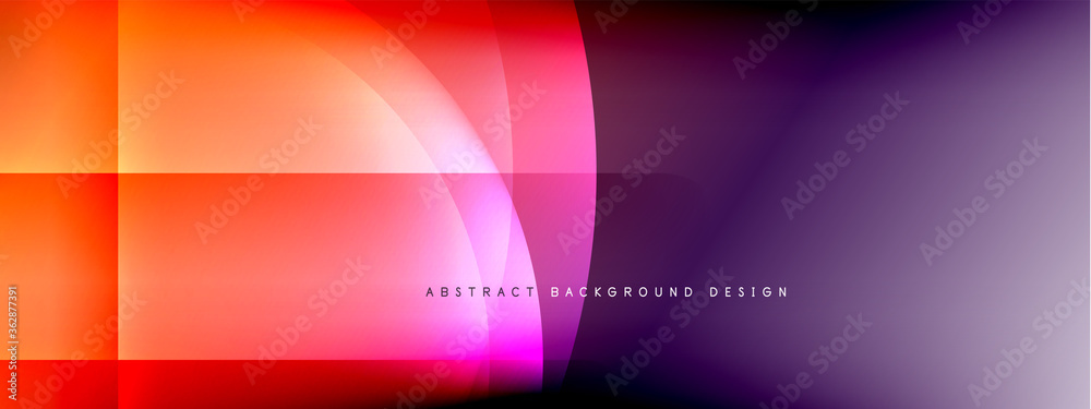 Vector abstract background - circle and cross on fluid gradient with shadows and light effects. Techno or business shiny design templates for text