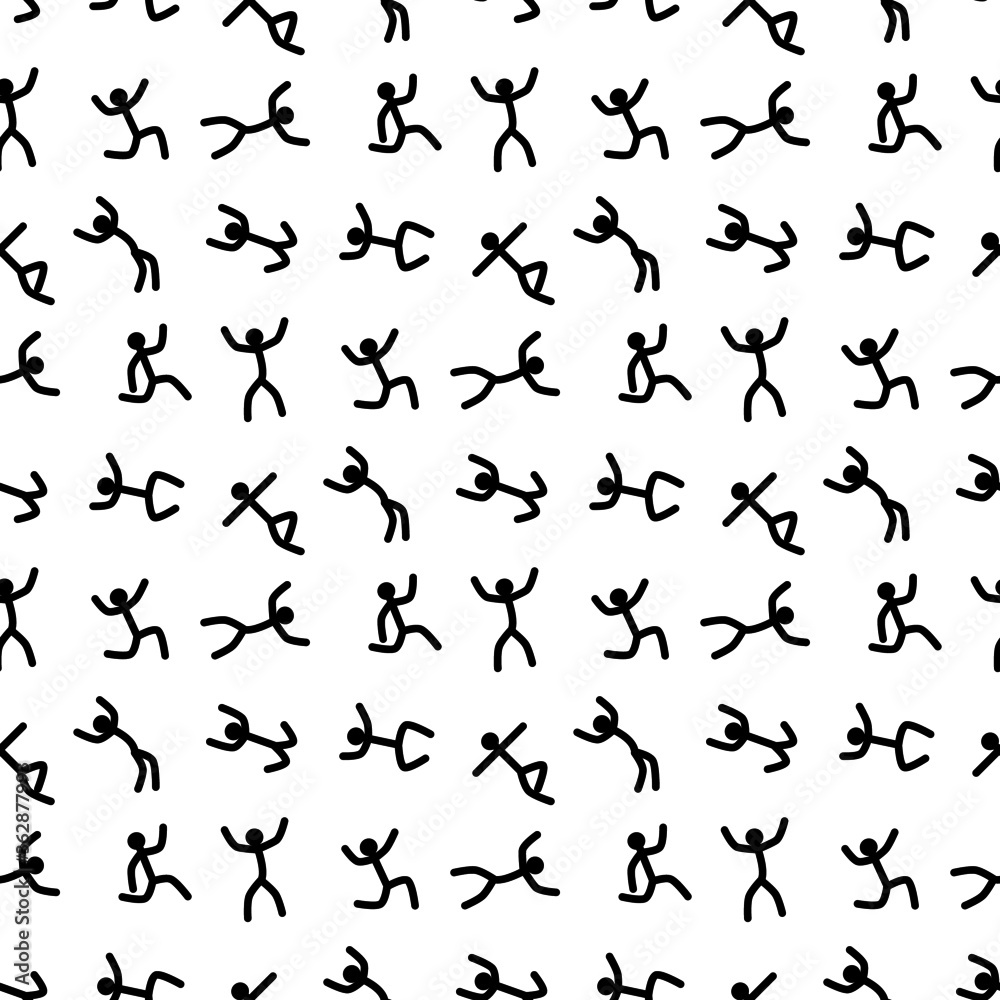 stick man seamless pattern background