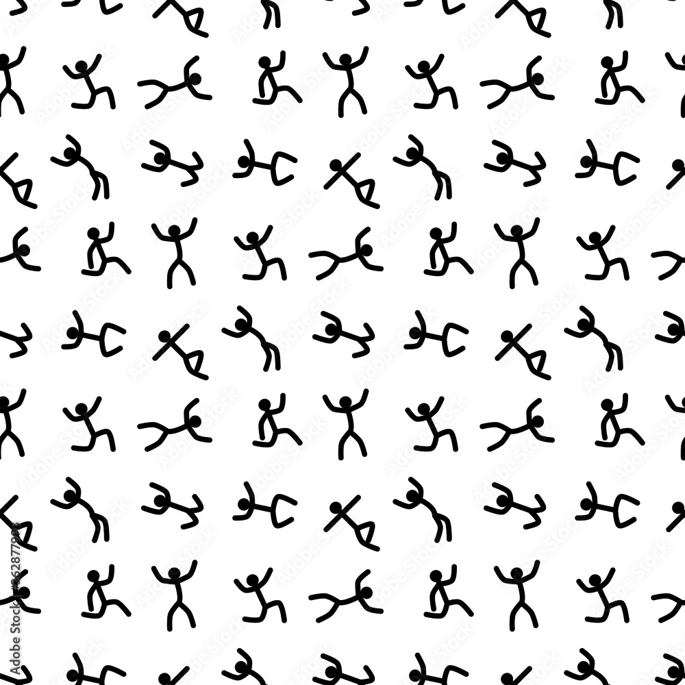 stick man seamless pattern background stick man seamless pattern background