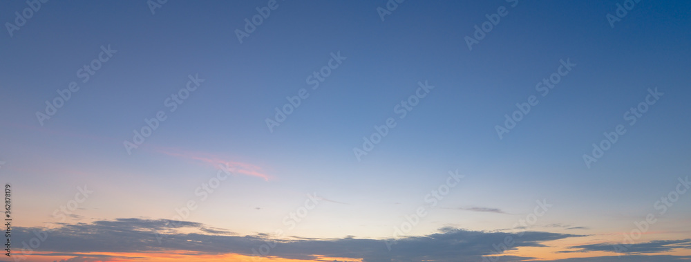 sunset sky with clouds banner Background