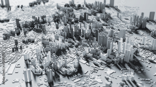 Smart city design background 3d render