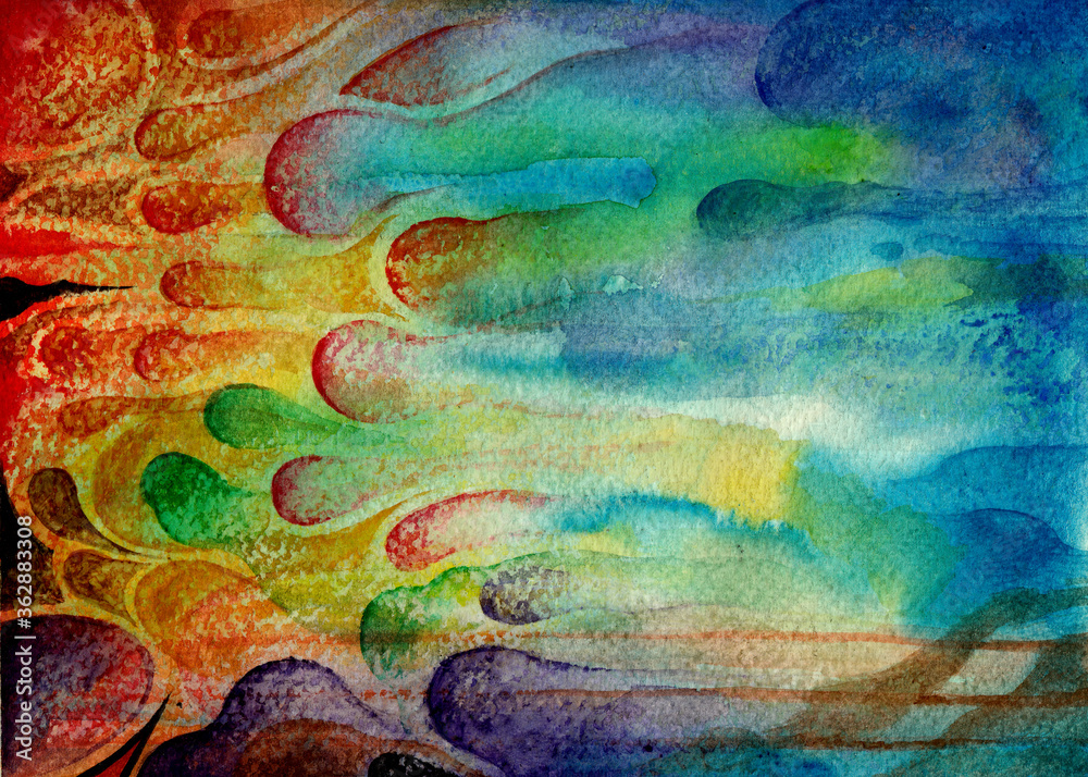 Art Design Abstract background .Hand watercolor painting on paper.