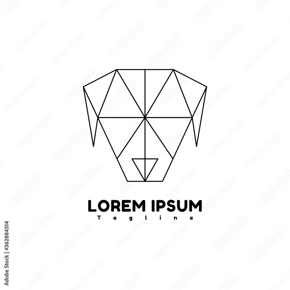 dog geometry vector design template illustration dog geometry vector design template illustration