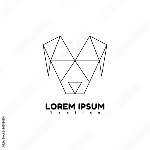 dog geometry vector design template illustration
