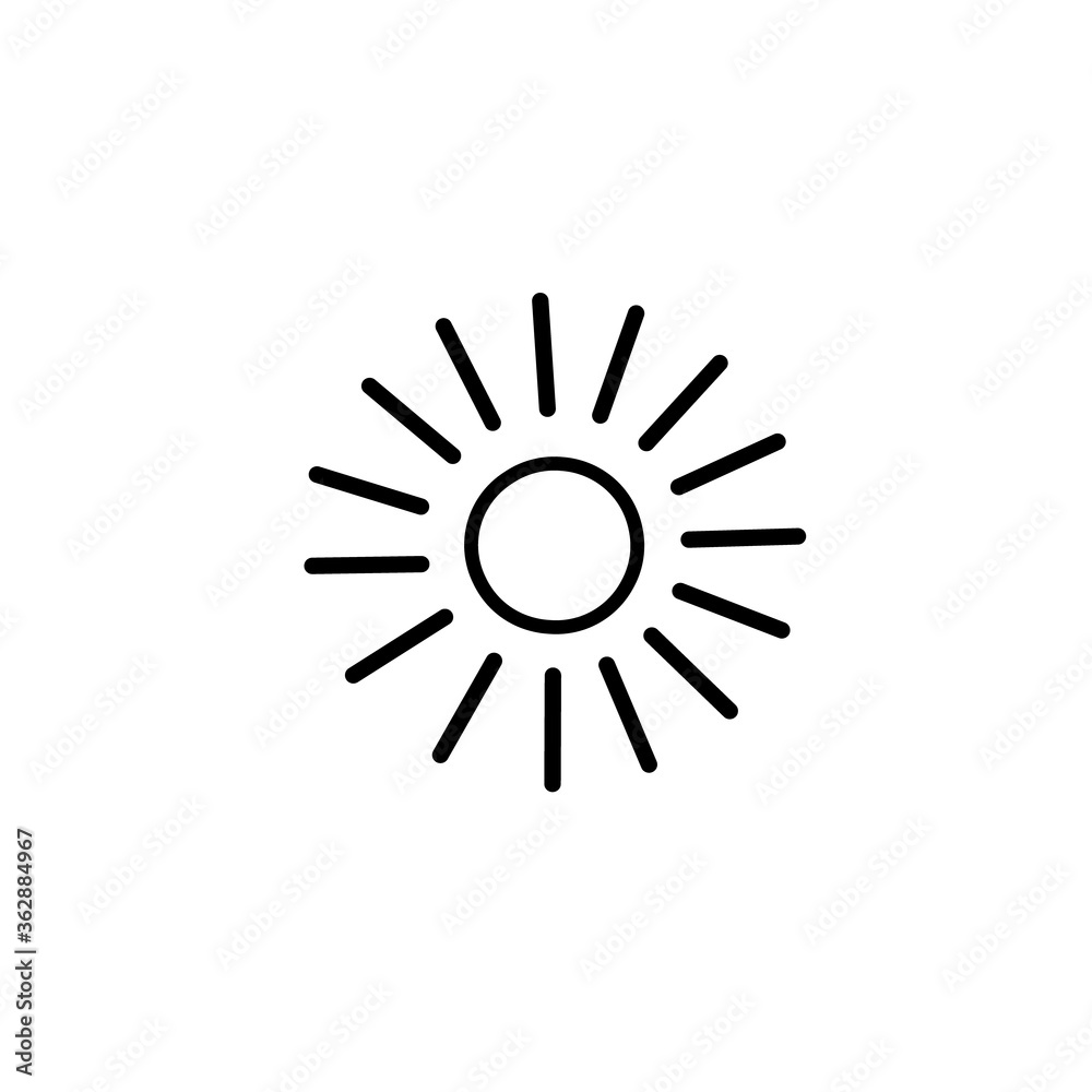 Sun line icon vector