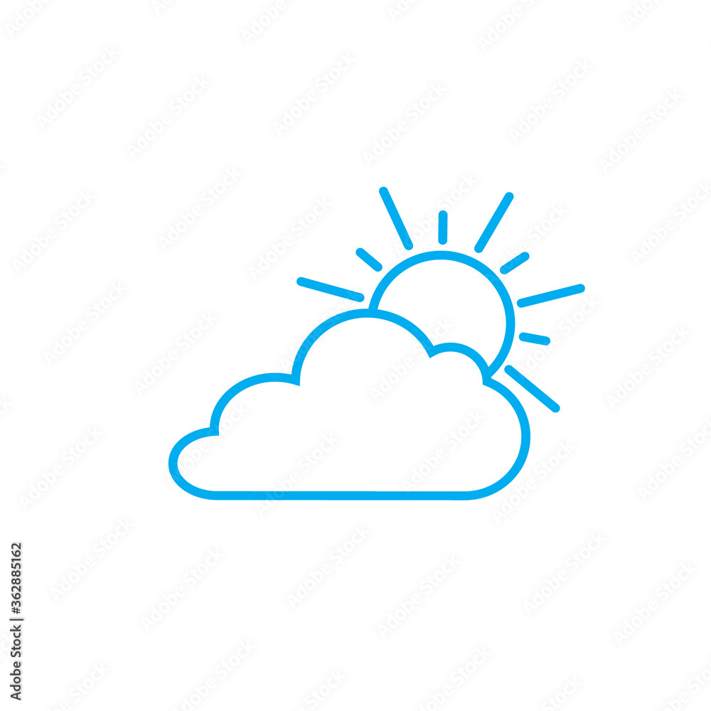 Sunny cloudy icon vector Sunny cloudy icon vector