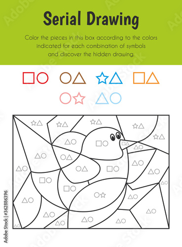 Serial drawing Educational Sheet. Primary module for Attention and Perception. 5-6 years old. Educational Sheets Series photo