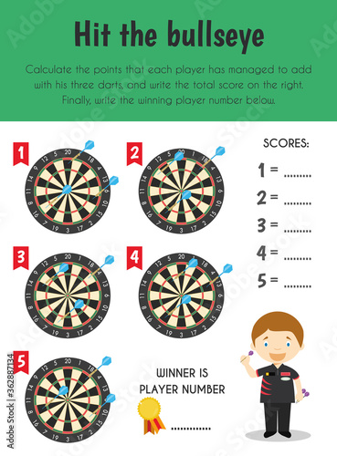 Bullseye Educational Sheet. Primary module for Numerical Ability. 5-6 years old. Educational Sheets Series