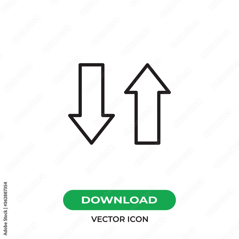Up Down icon vector. Thin sign Up Down icon vector. Thin sign