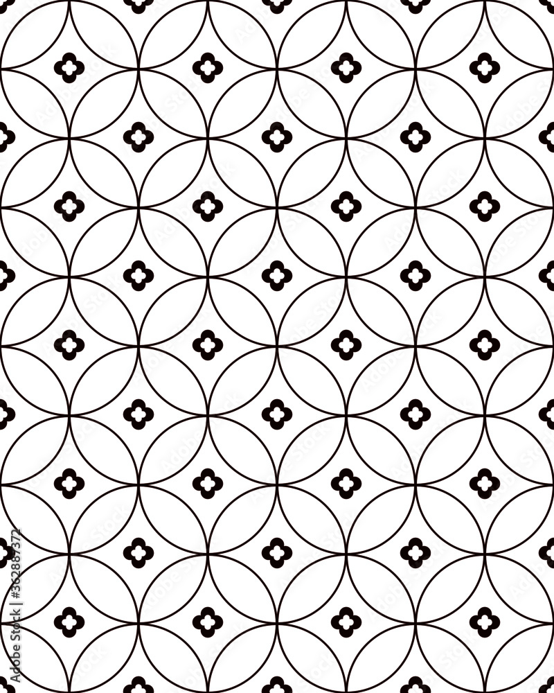 Naklejka premium small flower in circle seamless pattern