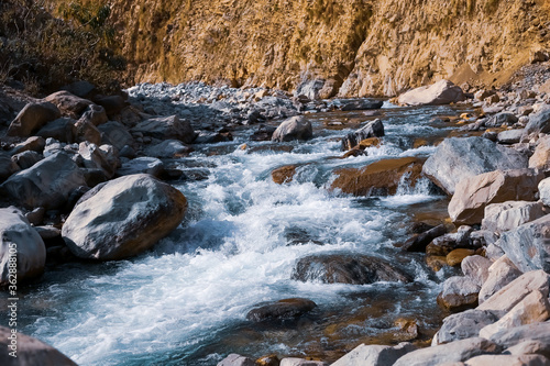 Budhi Gandaki Gorge in Manaslu Region of Nepal. photo