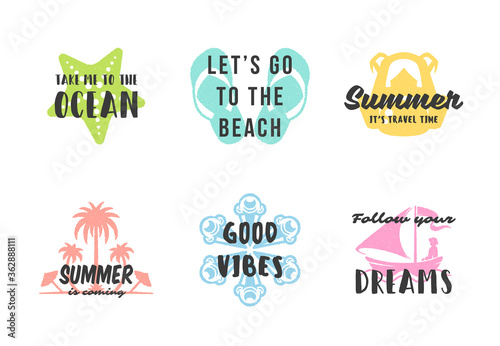 Summer holidays typography inspirational quotes or sayings design