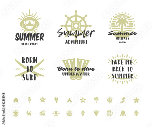 Summer holidays typography inspirational quotes or sayings design