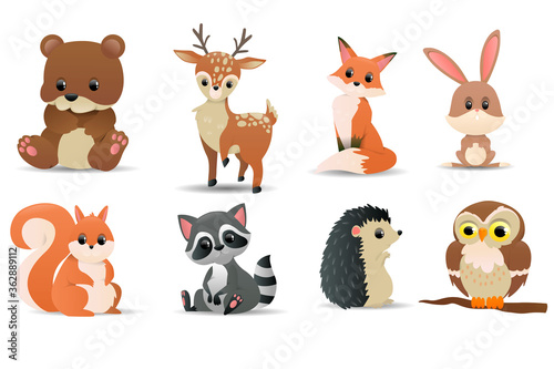 Forest animals set. Forest symbols