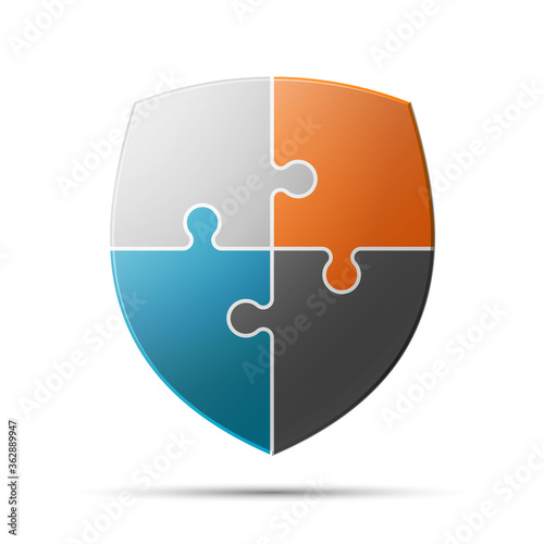 puzzle shield background. illustration