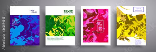 Abstract vector illustration of covers with graphic geometric elements. Template for brochures, covers, notebooks, banners, magazines and flyers, modern website template design.