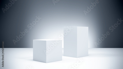 Two cubes for product showcase and presentation