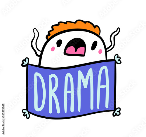 Drama hand drawn vector illustration in cartoon comic style mna expressive
