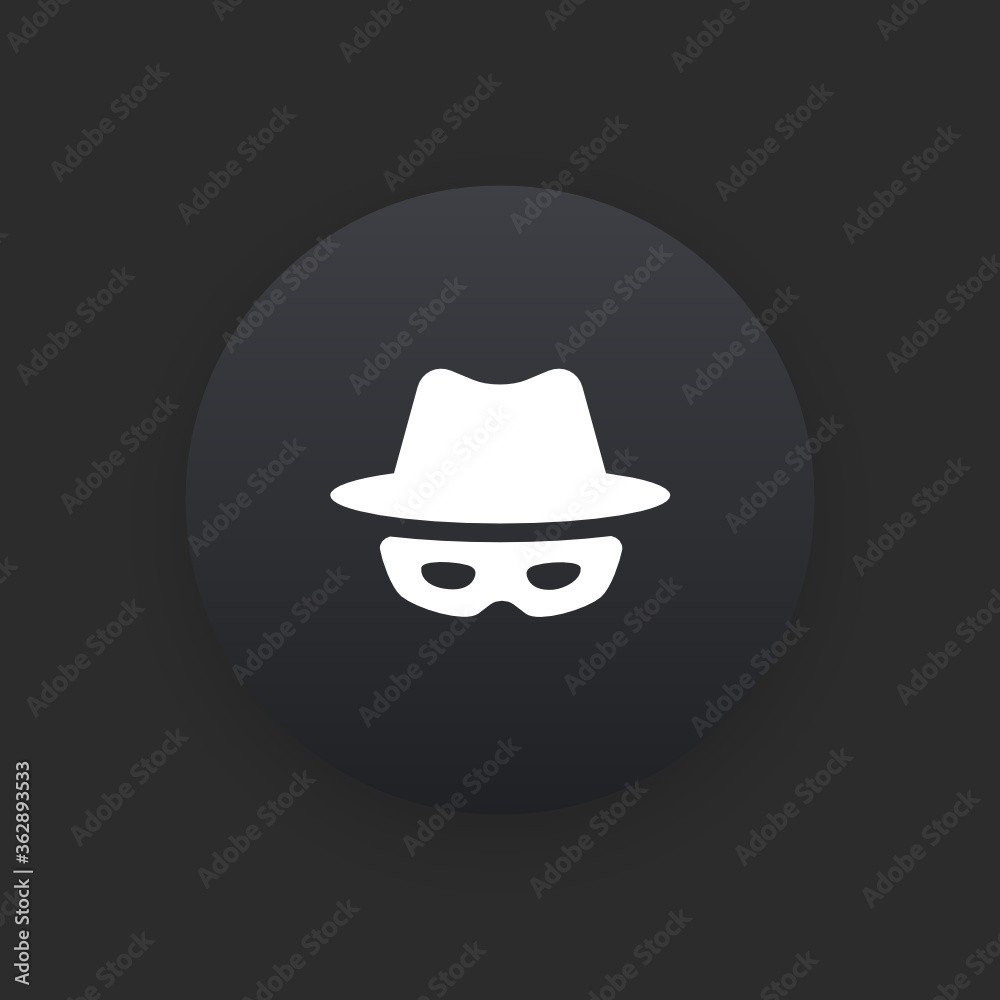 Private Browsing - Matte Black Web Button Private Browsing - Matte Black Web Button