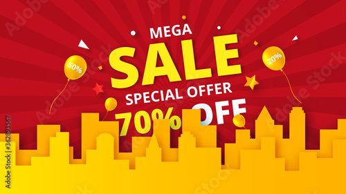 Wallpaper Mural Special offer mega sale promotion banner template.Concept of digital marketing. Torontodigital.ca