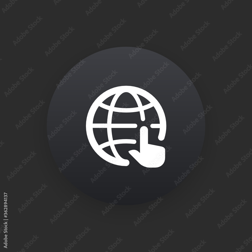 Global Network - Matte Black Web Button Global Network - Matte Black Web Button