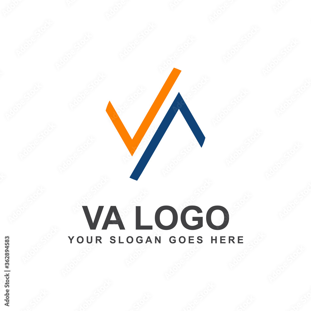 VA letter initial logo design template VA letter initial logo design template