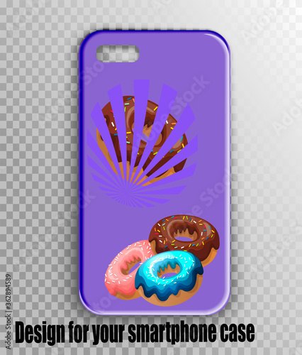 Trend design donut print for smartphone case.