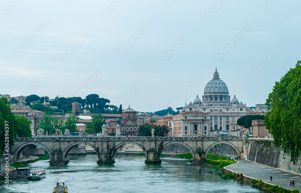 Vatican behind the bridge