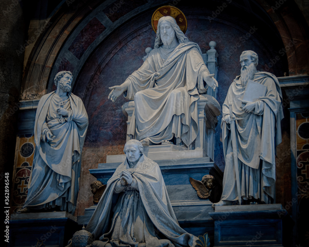Jesus and the saints sculpture