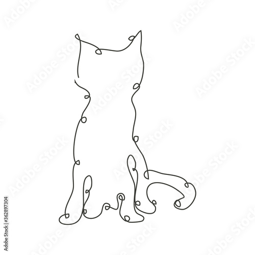 hand drawn  catl continuous line photo