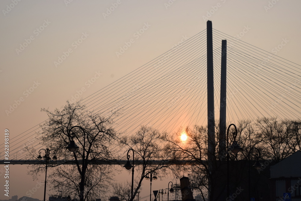 bridge at sunset