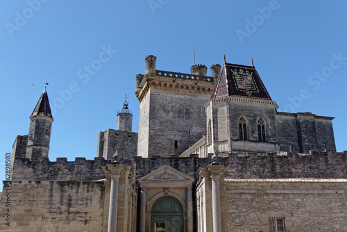 Château du duché d'Uzès et ses armoiries - Gard - France photo