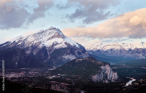 Canada Banff Alberta color mountains trees sulpher mountain autumn viewpoint 