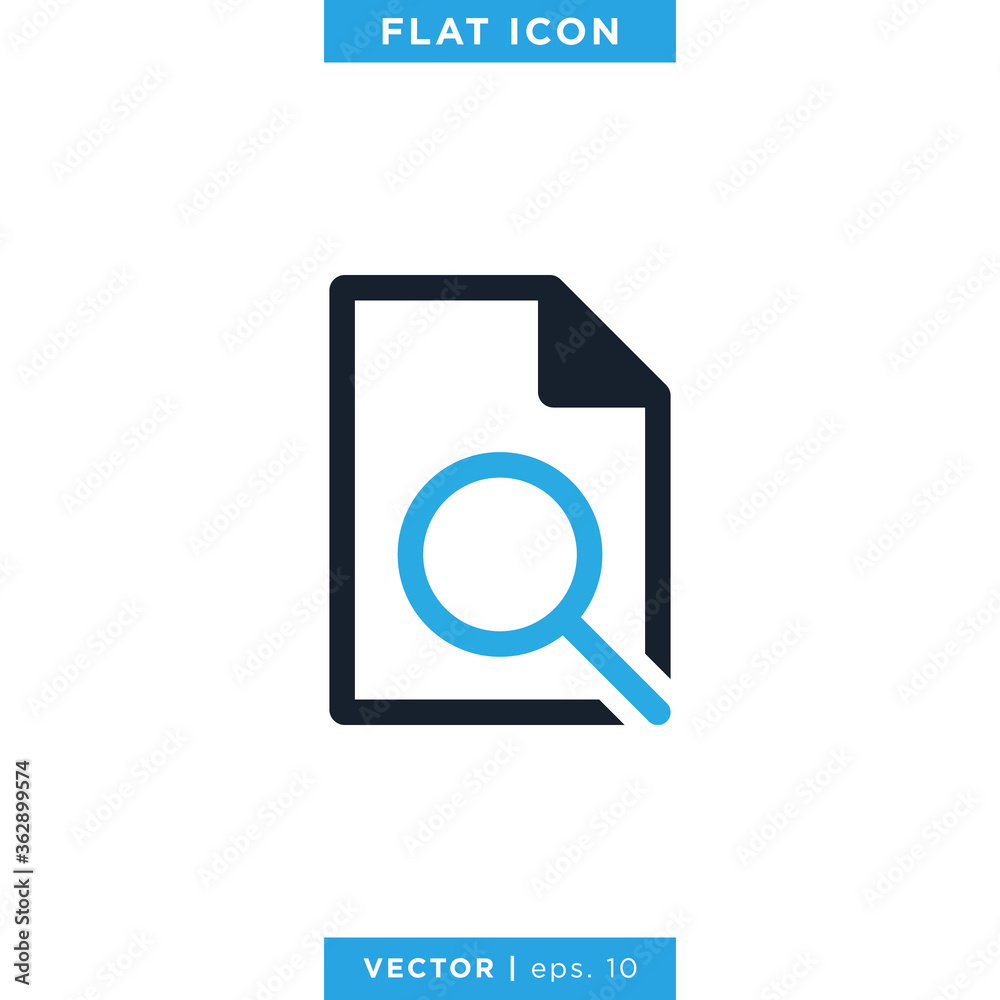 Magnifying Glass and Document Icon Vector Design Template Magnifying Glass and Document Icon Vector Design Template