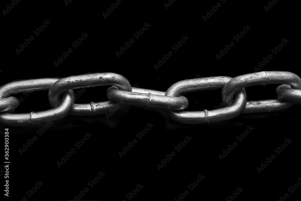 Chain link with black background Chain link with black background