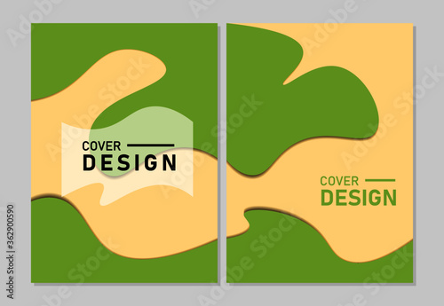 Cover design modern template paper cut design abstract background